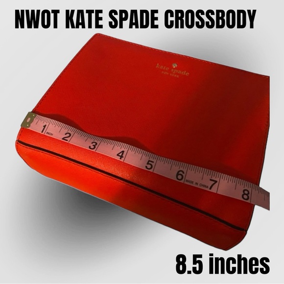 NWOT KATE SPADE CROSSBODY COLOR BLOCK RED, CREAM & BLACK ADJUSTABLE STRAP - Picture 6 of 9